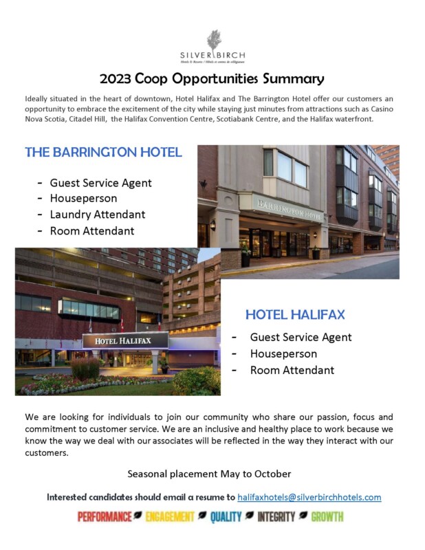 BHTM Summer 2023 Internship Various Roles Hotel Halifax The   COOP OPPORTUNITIES 2023 618x800 